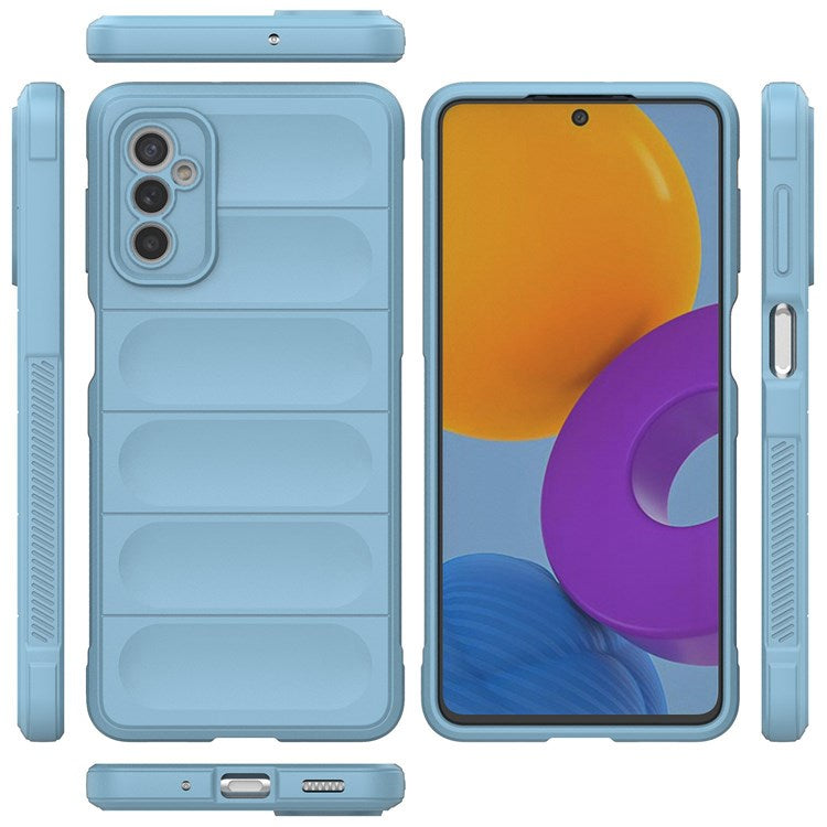 For Samsung Galaxy M52 5G TPU Shockproof Anti-slip Phone Case Precise Cutout Camera Protection Guardian - Baby Blue