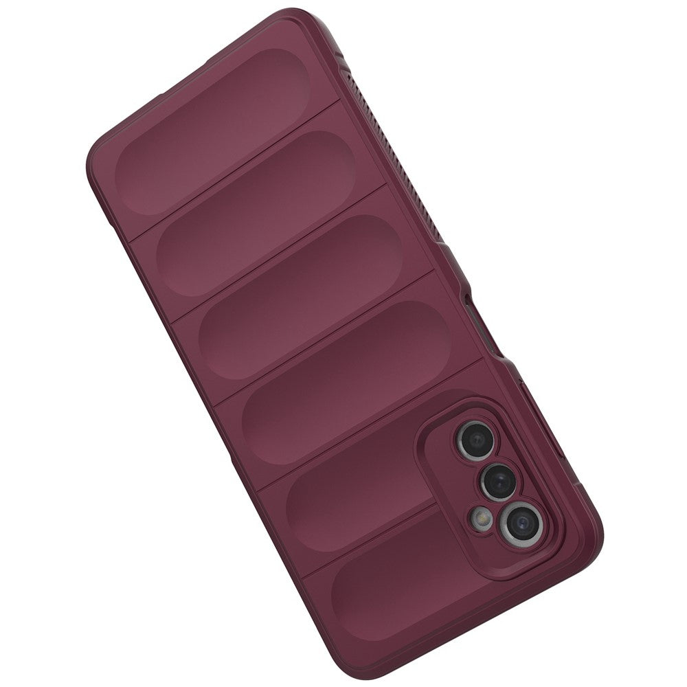 For Samsung Galaxy M52 5G TPU Shockproof Anti-slip Phone Case Precise Cutout Camera Protection Guardian - Wine Red