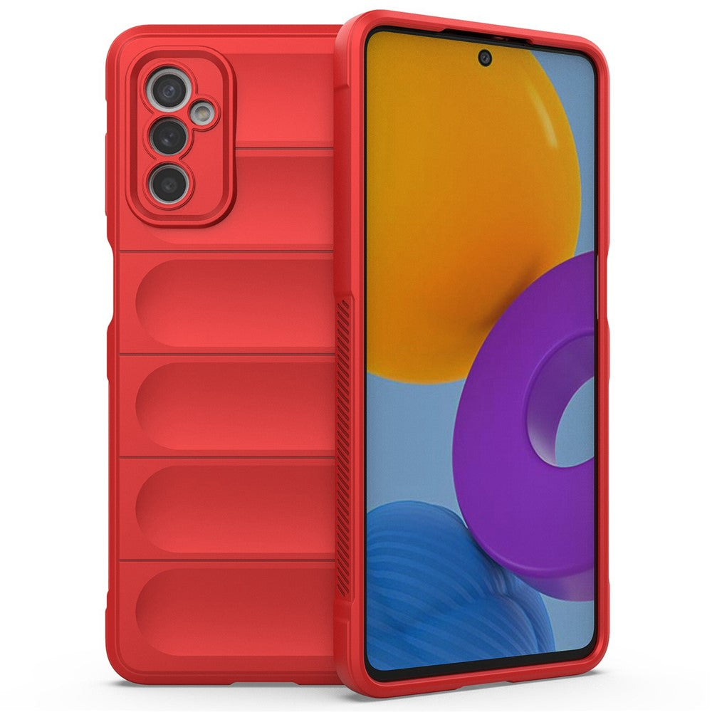 For Samsung Galaxy M52 5G TPU Shockproof Anti-slip Phone Case Precise Cutout Camera Protection Guardian - Red
