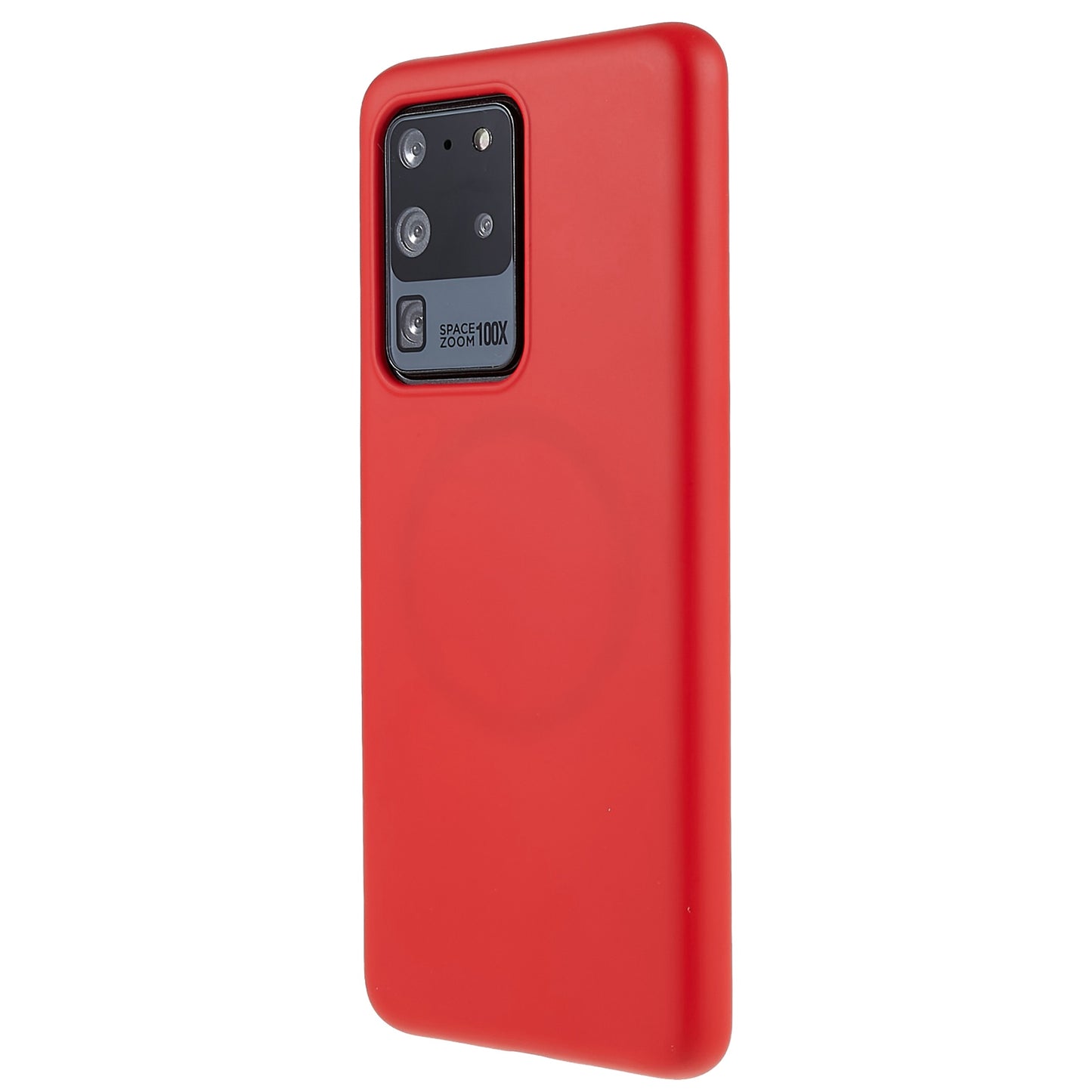 Liquid Series Magnetic Case for Samsung Galaxy S20 Ultra Compatible with Magsafe, Anti-Slip Liquid Silicone TPU Protective Phone Cover - Red