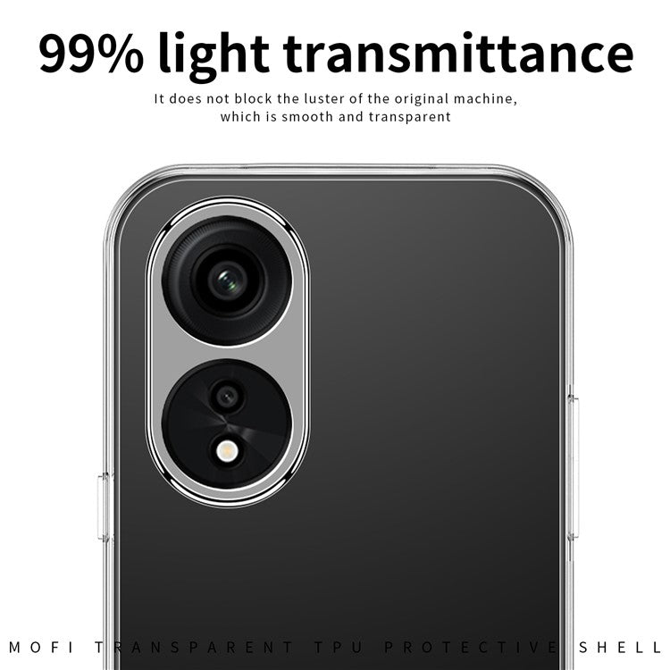 MOFI Anti-yellowing Phone Case for Oppo A1 Pro 5G / Reno8 T 5G, Drop-proof Transparent Anti-shock Soft TPU Mobile Phone Cover