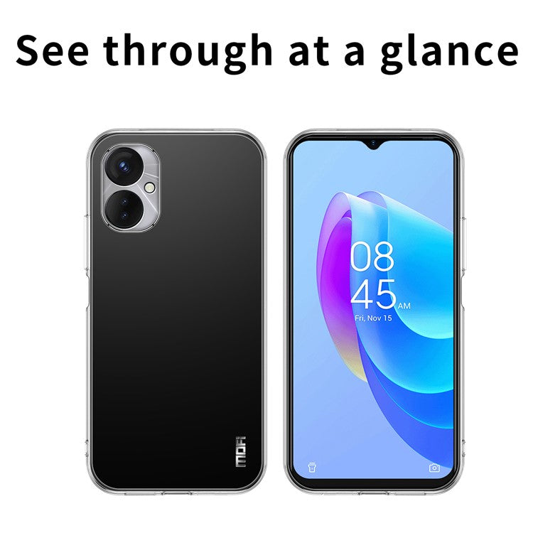 MOFI Shockproof TPU Phone Case for TECNO Spark 9 Pro 4G , Transparent Cellphone Back Protector Cover