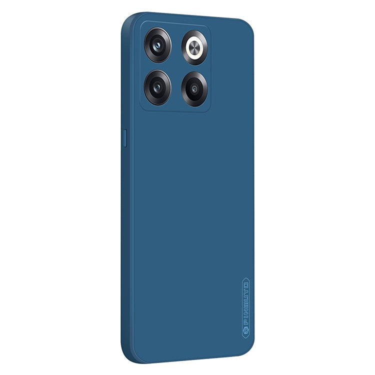 PINWUYO JK TPU-2 Series for OnePlus Ace Pro 5G / 10T 5G Phone TPU Case Fiber Flocking Lining Anti-drop Phone Cover - Dark Blue