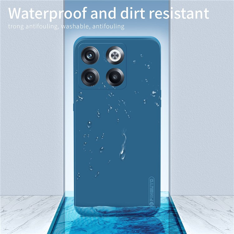 PINWUYO JK TPU-2 Series for OnePlus Ace Pro 5G / 10T 5G Phone TPU Case Fiber Flocking Lining Anti-drop Phone Cover - Dark Blue