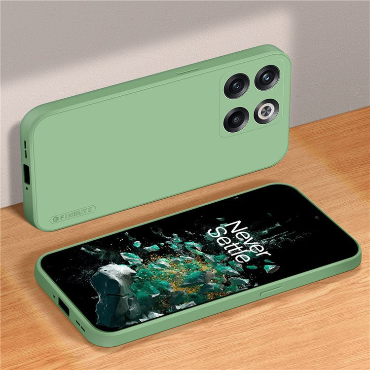 PINWUYO JK TPU-2 Series for OnePlus Ace Pro 5G / 10T 5G Phone TPU Case Fiber Flocking Lining Anti-drop Phone Cover - Matcha Green