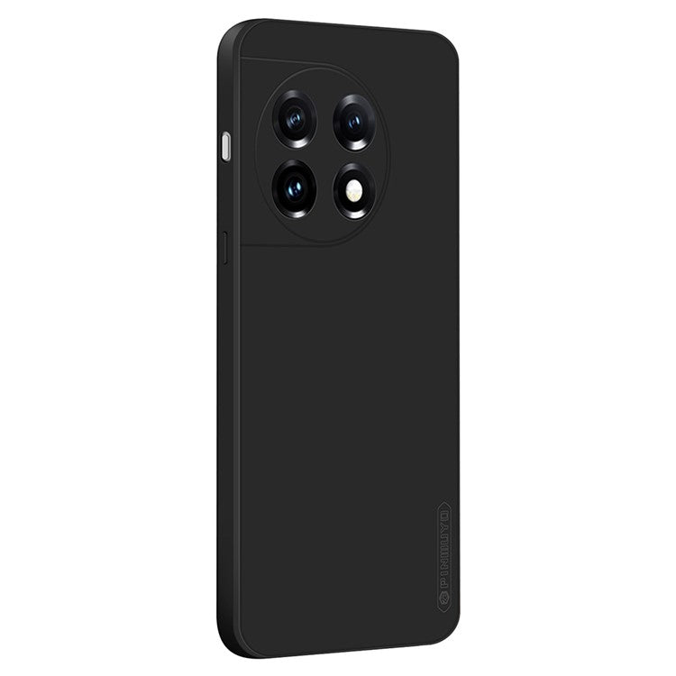 PINWUYO JK TPU-2 Series for OnePlus 11 5G Phone Case Fiber Flocking Lining Camera Lens Protection TPU Cover - Black