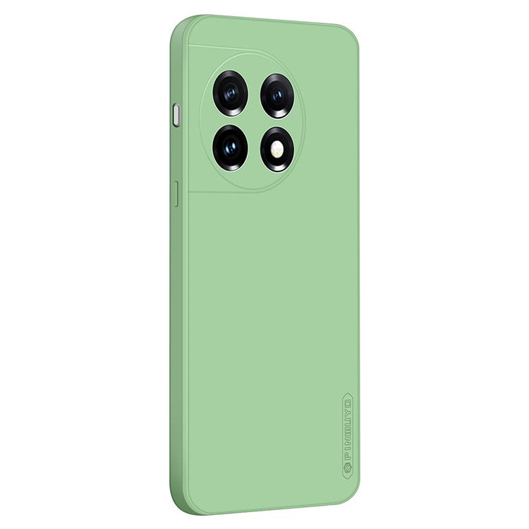 PINWUYO JK TPU-2 Series for OnePlus 11 5G Phone Case Fiber Flocking Lining Camera Lens Protection TPU Cover - Matcha Green