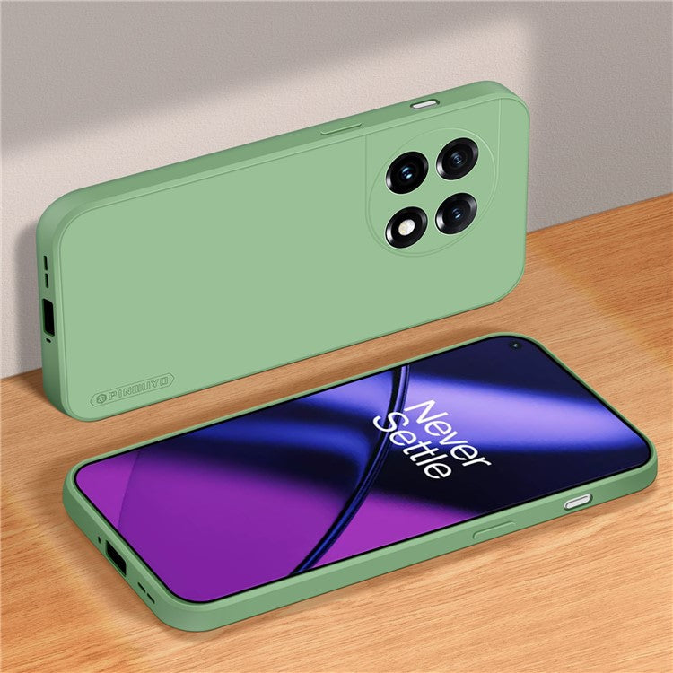 PINWUYO JK TPU-2 Series for OnePlus 11 5G Phone Case Fiber Flocking Lining Camera Lens Protection TPU Cover - Matcha Green