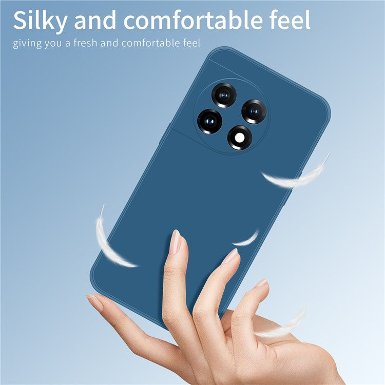 PINWUYO JK TPU-2 Series for OnePlus 11 5G Phone Case Fiber Flocking Lining Camera Lens Protection TPU Cover - Matcha Green