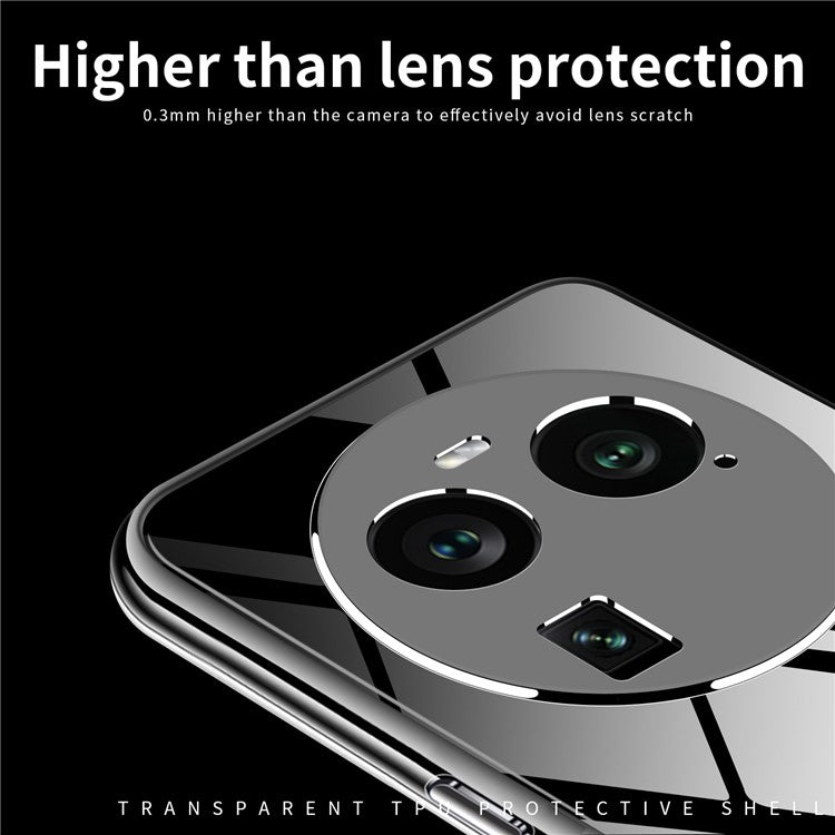 MOFI For Oppo Find X6 Transparent Soft TPU Protective Case Shockproof Phone Cover