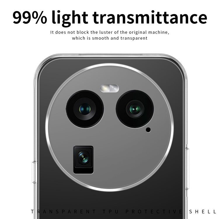 MOFI For Oppo Find X6 Transparent Soft TPU Protective Case Shockproof Phone Cover