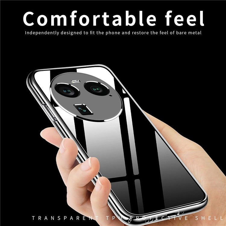MOFI For Oppo Find X6 Transparent Soft TPU Protective Case Shockproof Phone Cover