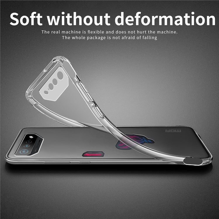 MOFI For Asus ROG Phone 7 5G Transparent Phone Case Drop-proof Flexible TPU Phone Cover