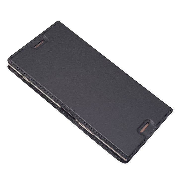 Auto-absorbed Magnetic Leather Card Holder Cover for Sony Xperia XZ Premium - Black