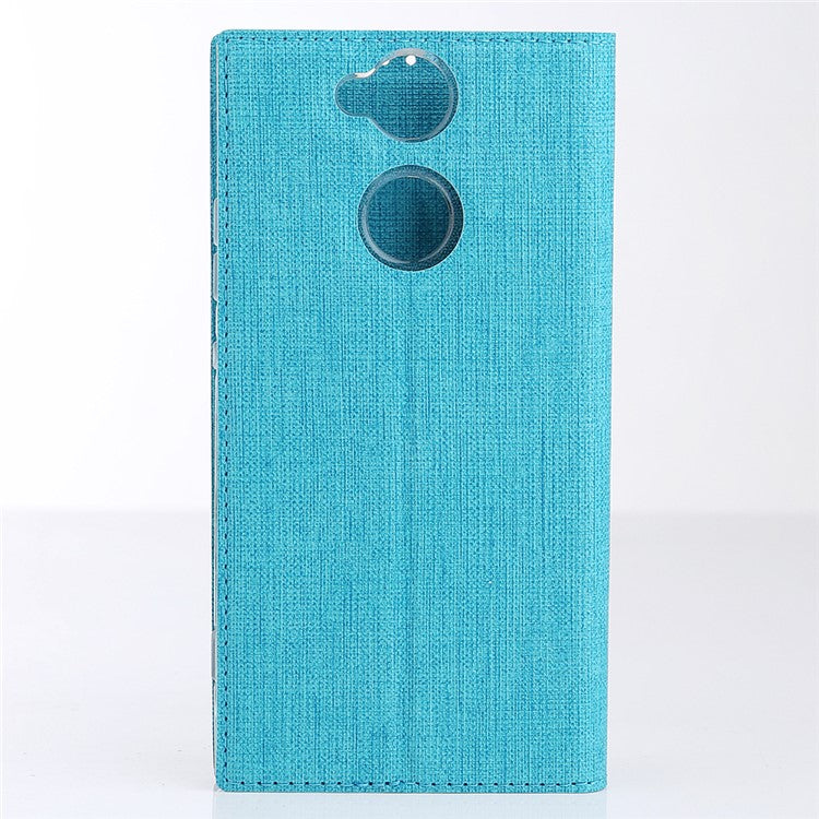 VILI DMX Style Cross Texture Leather Card Slot Mobile Phone Phone Case for Sony Xperia XA2 - Blue