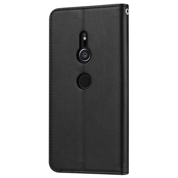 Auto-absorbed Leather Stand Phone Case for Sony Xperia XZ2 - Black