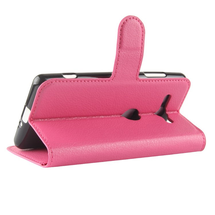 Litchi Texture PU Leather Wallet Stand Phone Case for Sony Xperia XZ2 Compact - Rose