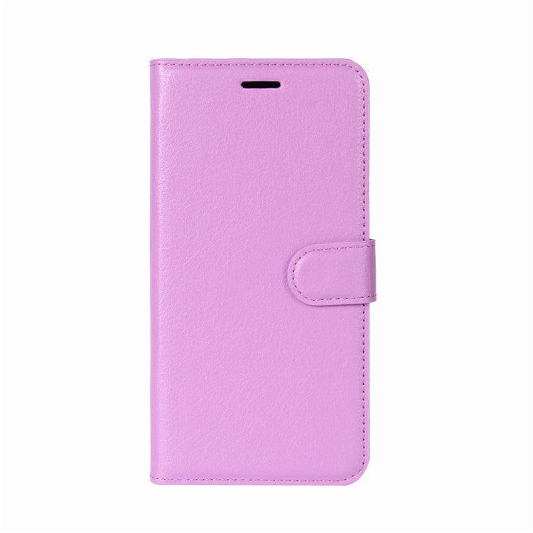 Litchi Texture PU Leather Wallet Stand Case Accessory for Sony Xperia XZ2 Compact - Purple