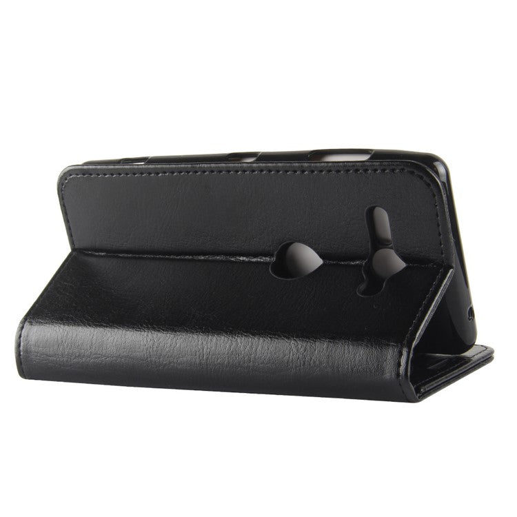 Crazy Horse Texture Wallet Leather Phone Case for Sony Xperia XZ2 Compact - Black