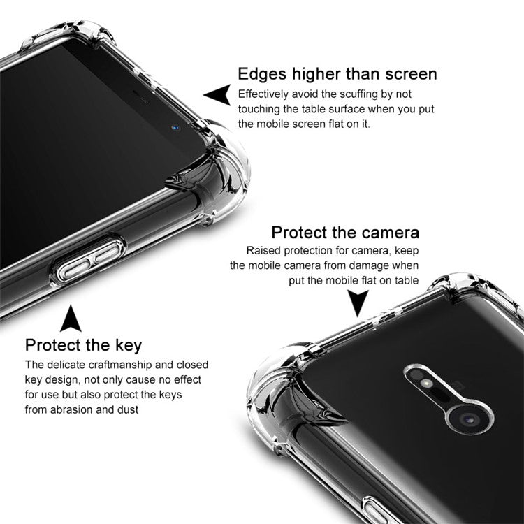 IMAK Skin Feel Anti-drop TPU Phone Case + Explosion-proof Screen Film for Sony Xperia XZ2 - Transparent