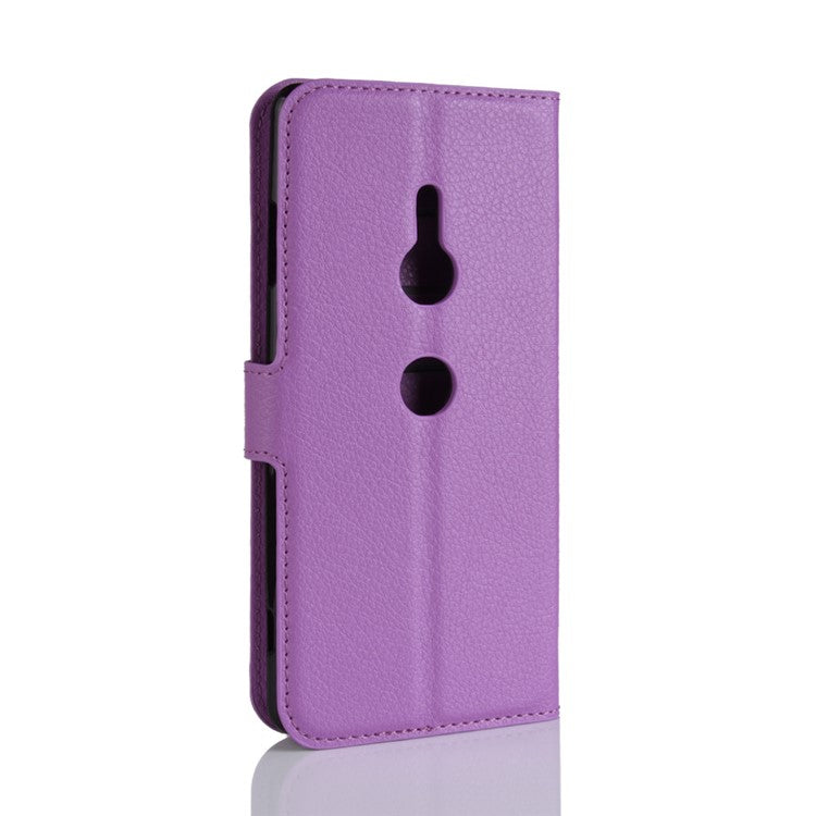 For Sony Xperia XZ3 Litchi Texture Wallet Stand Leather Mobile Shell - Purple