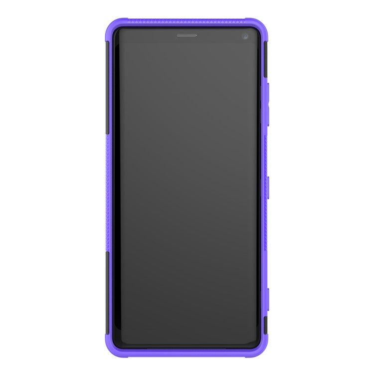 Cool Tyre Hybrid PC + TPU Kickstand Accessory Phone Casing for Sony Xperia XZ3 - Purple