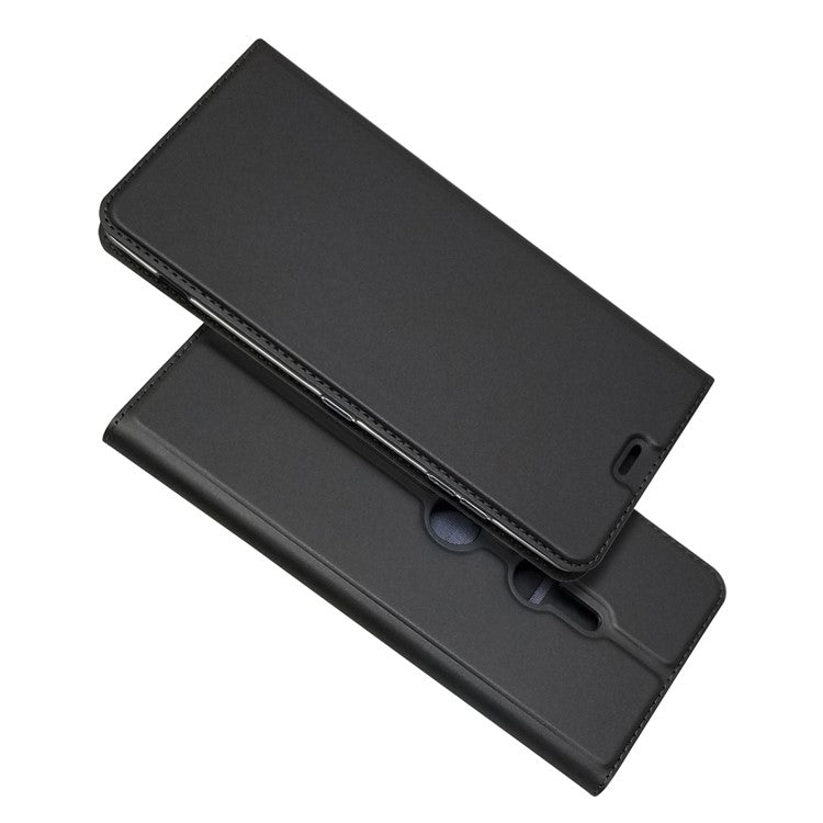 Auto-absorbed Stand Leather Case with Card Slot for Sony Xperia XZ3 - Black