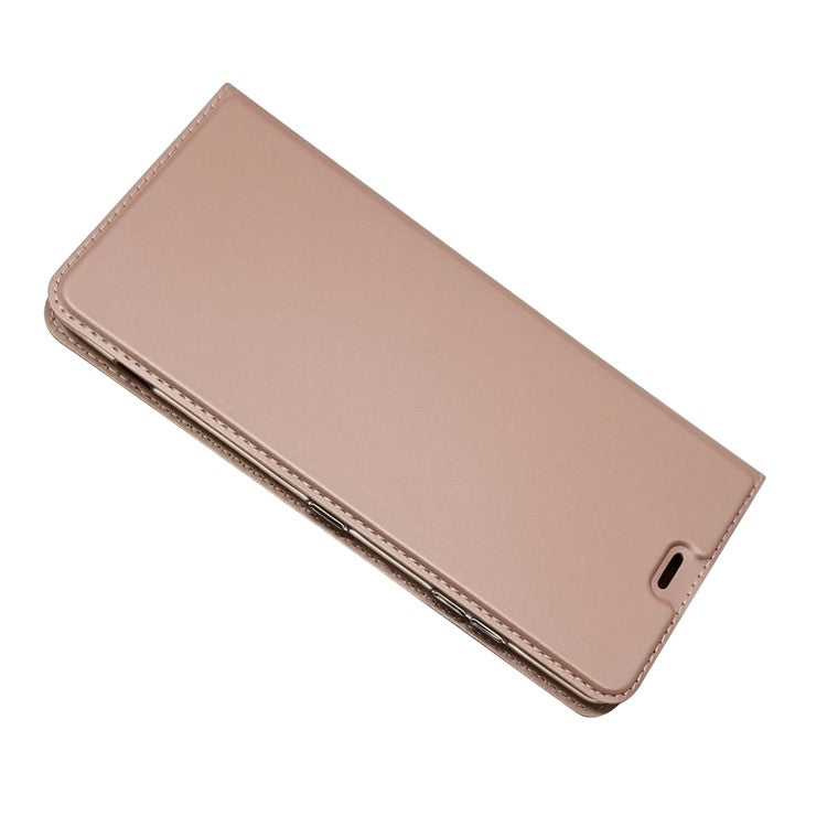 Auto-absorbed Stand Leather Cover with Card Slot for Sony Xperia XZ3 - Rose Gold