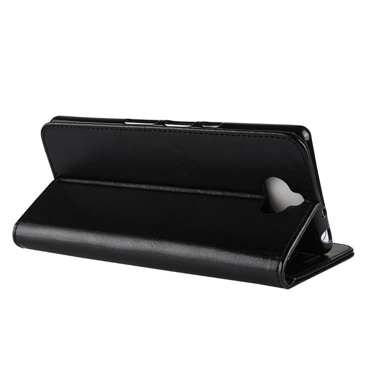 Crazy Horse Magnetic Stand Wallet Leather Mobile Phone Case for Sony Xperia 10 - Black