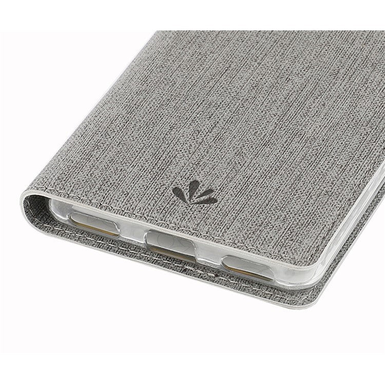 VILI DMX Cross Texture Card Holder Leather Stand Case for Sony Xperia L3 - Grey