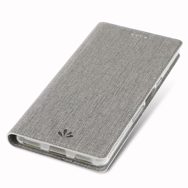 VILI DMX Cross Texture Card Holder Leather Stand Case for Sony Xperia L3 - Grey