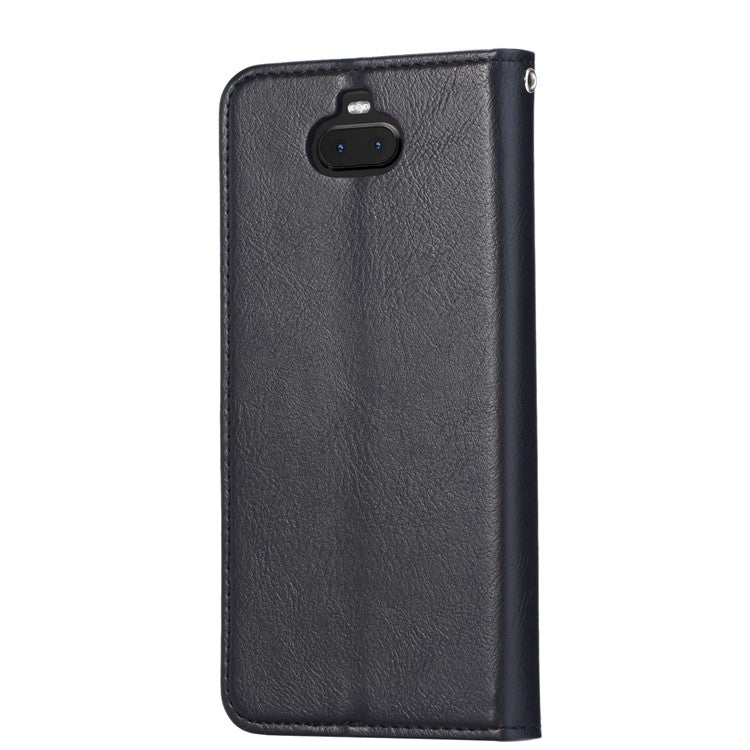 Auto-absorbed Wallet Stand Flip Leather Mobile Cover for Sony Xperia 10 - Black