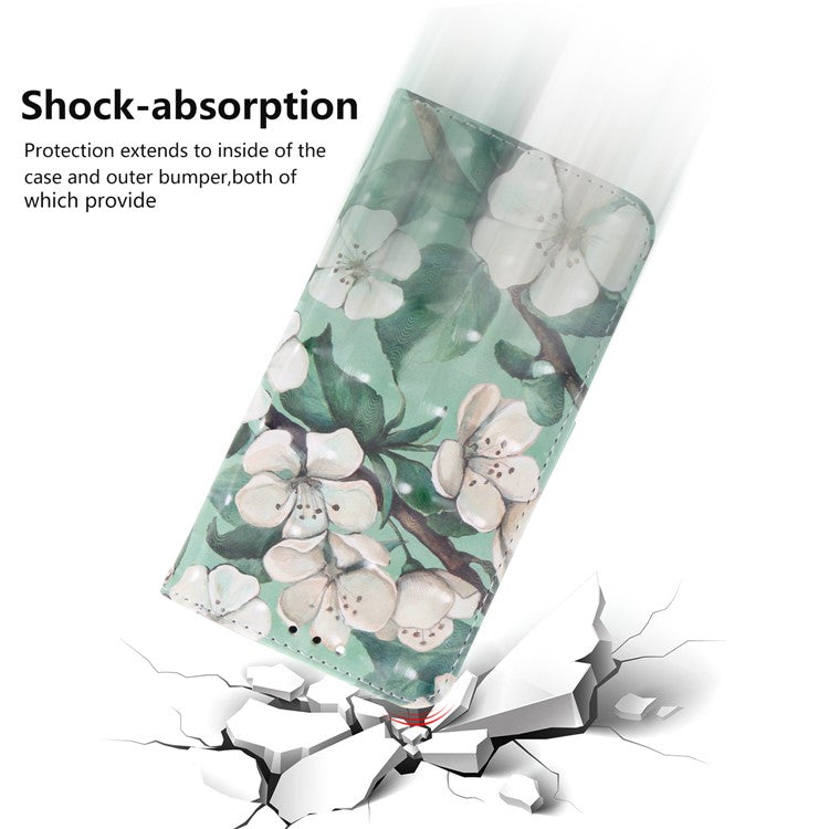 Light Spot Decor Pattern Printing PU Leather Stand Wallet Cover for Sony Xperia 1 - Pretty Flowers