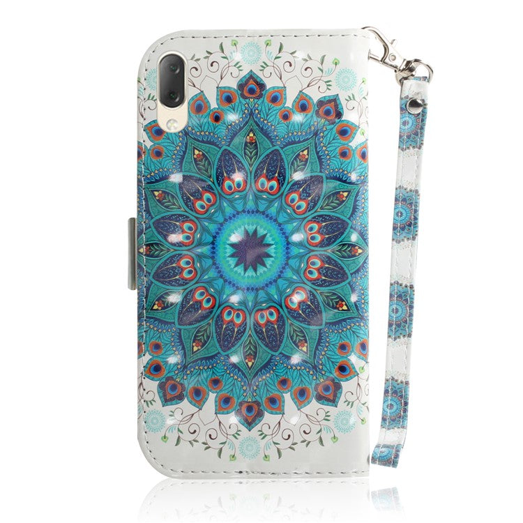 Pattern Printing / Light Spot Decor / Leather Wallet Case for Sony Xperia L3 - Mandala Flower