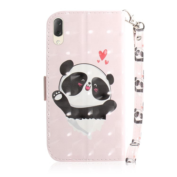 Pattern Printing / Light Spot Decor / Leather Wallet Case for Sony Xperia L3 - Cute Panda