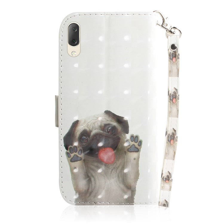 Pattern Printing / Light Spot Decor / Leather Wallet Case for Sony Xperia L3 - Dog Waving Paws