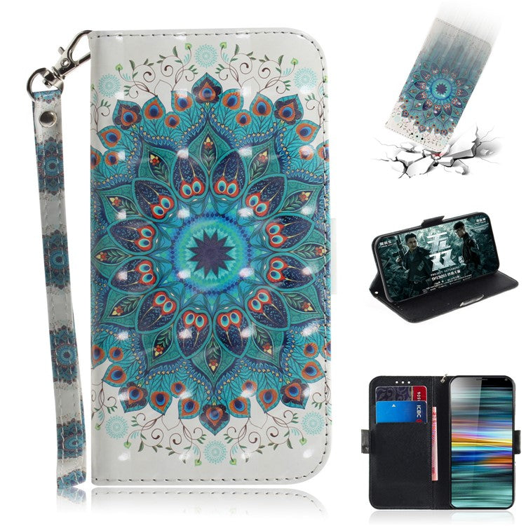 Pattern Printing PU Leather Wallet Cover with Stand for Sony Xperia 10 - Mandala Flower