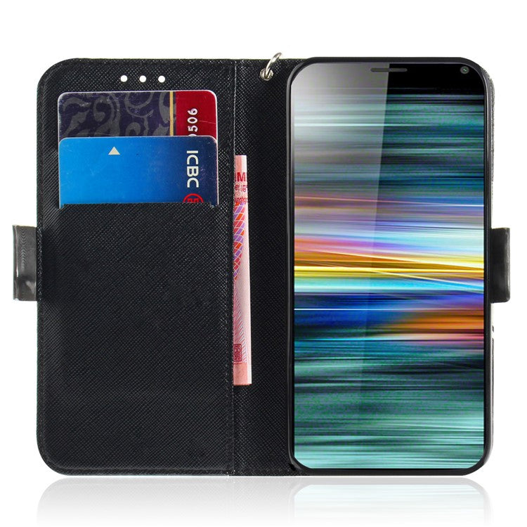 Pattern Printing PU Leather Wallet Cover with Stand for Sony Xperia 10 - Angry Panda