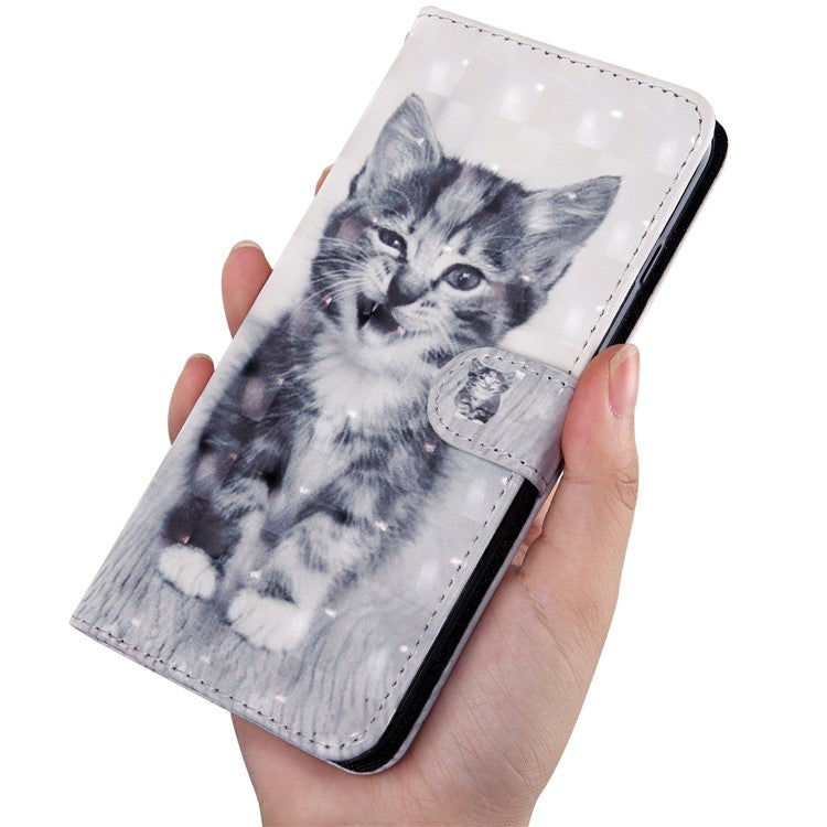 Light Spot Decor Patterned Wallet Leather Stand Case for Sony Xperia L3 - Lovely Cat