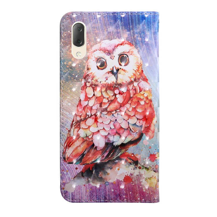 Light Spot Decor Patterned Wallet Leather Stand Case for Sony Xperia L3 - Owl