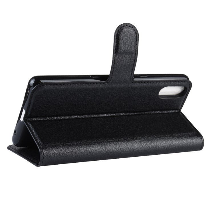 For Sony Xperia L3 Litchi Skin PU Leather Wallet Protection Case - Black