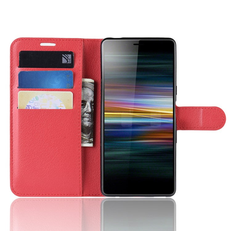 For Sony Xperia L3 Litchi Skin PU Leather Wallet Protection Case - Red