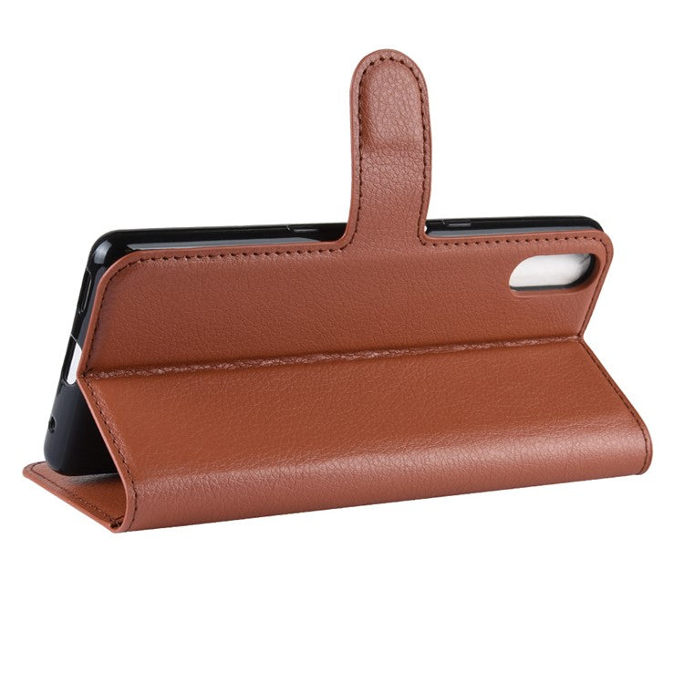For Sony Xperia L3 Litchi Skin PU Leather Wallet Protection Case - Brown