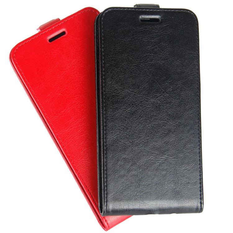 Crazy Horse Vertical Leather Card Holder Case for Sony Xperia L3 - Black