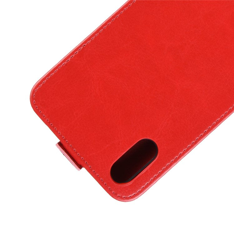 Crazy Horse Vertical Leather Card Holder Case for Sony Xperia L3 - Red