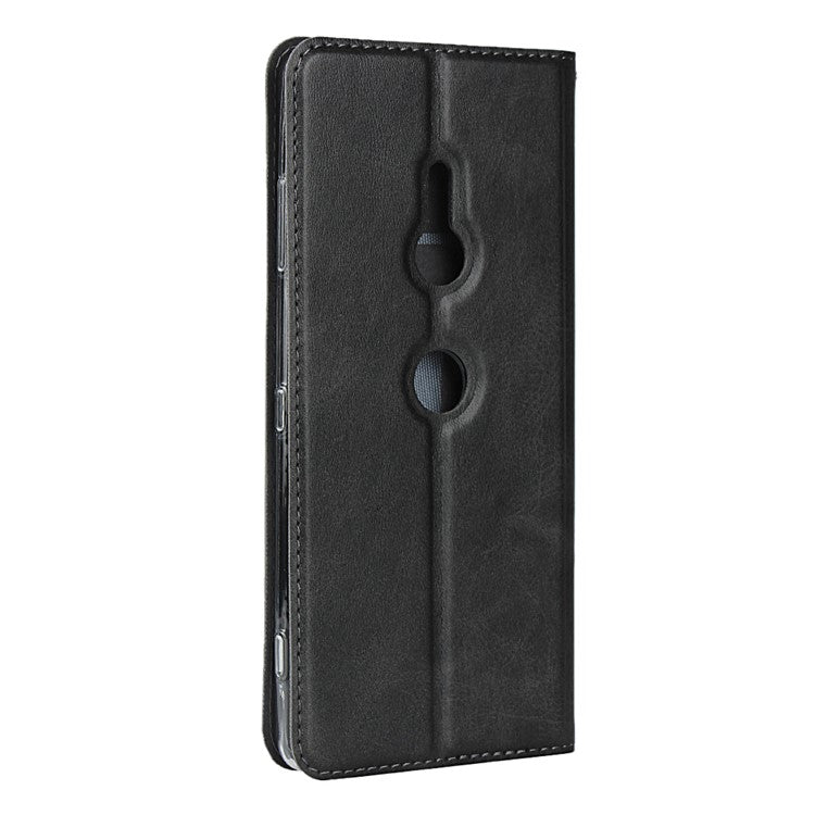 TPU+PU Leather Casing with Lanyard for Sony Xperia XZ3 - Black