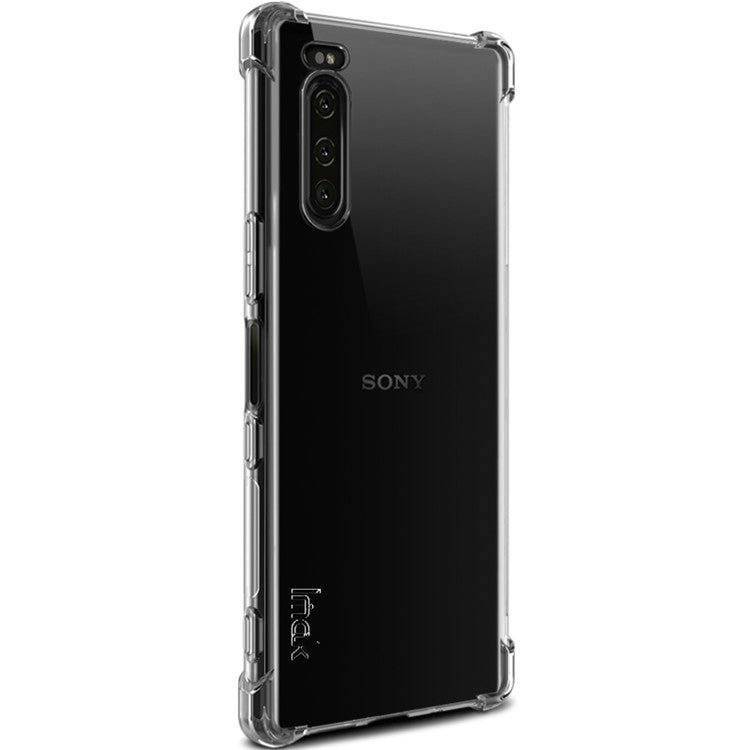 IMAK Silky Anti-drop TPU Soft Case + Explosion-proof Screen Film for Sony Xperia 5 - Transparent