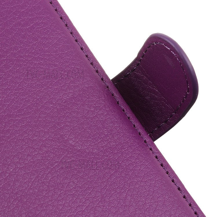 Litchi Skin Texture Wallet Leather Stand Phone Case for Sony Xperia 1 II - Purple