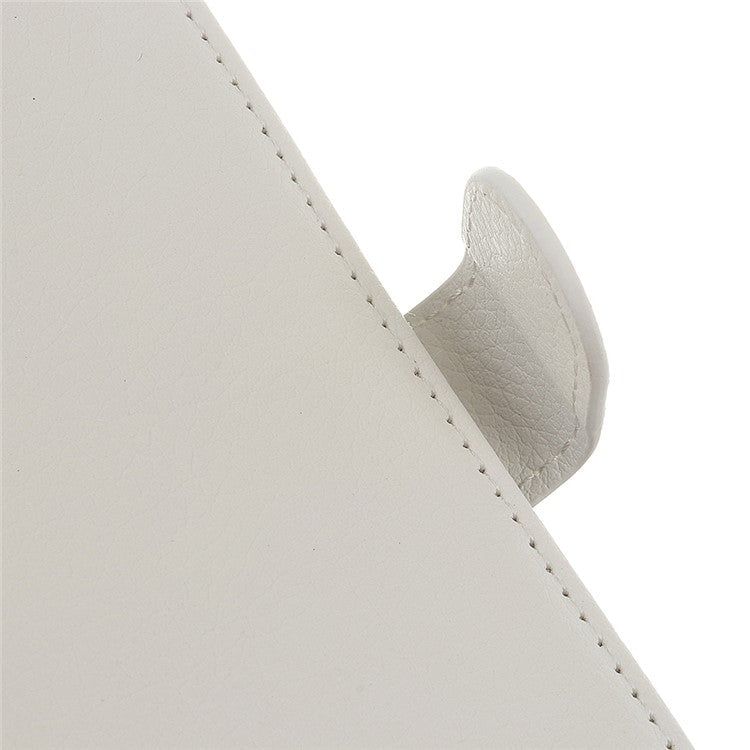 For Sony Xperia 10 II Phone Wallet Case Litchi Texture Leather Shockproof Phone Protector with Card Slots - White