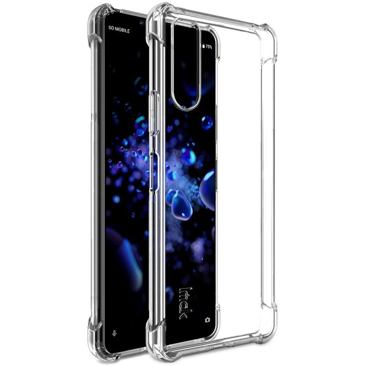 IMAK Silky Anti-drop TPU Soft Shell Case + Screen Protector Film for Sony Xperia 10 II - Transparent